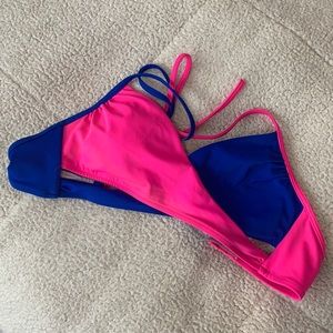 VS Pink Blue & Pink Bikini Top Sz M